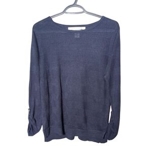 Max‎ Studio 100% Linen Button Back Textured Sweater Size Medium